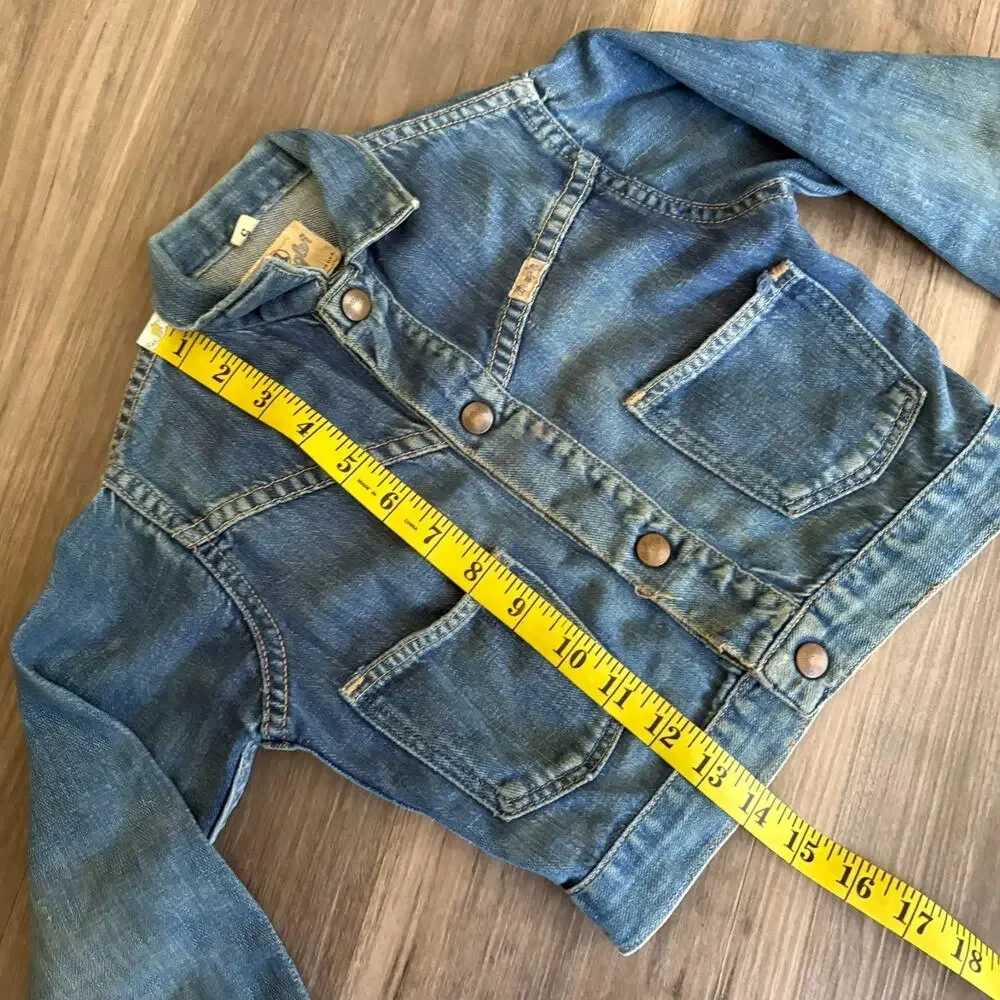 Vintage Wrangler Blue Bell Denim Jean Jacket Sanforized Kids Size 5 USA 1960s